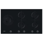 PLAQUE DE CUISSON GAZ WHIRLPOOL 90 CM 5 FEUX VERRE NOIR TREMPÉ